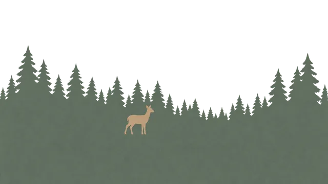 The Far forest layer on its own, flat, with no light or shadow drawn in